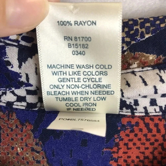 Blair Women's Long Sleeve Button Shirt Plus Size 2XL Leaf Print Lightweight Fall - Picture 9 of 9